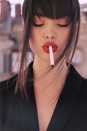 #2 Women With Bangs Smoking Cigarettes !!!! — 45