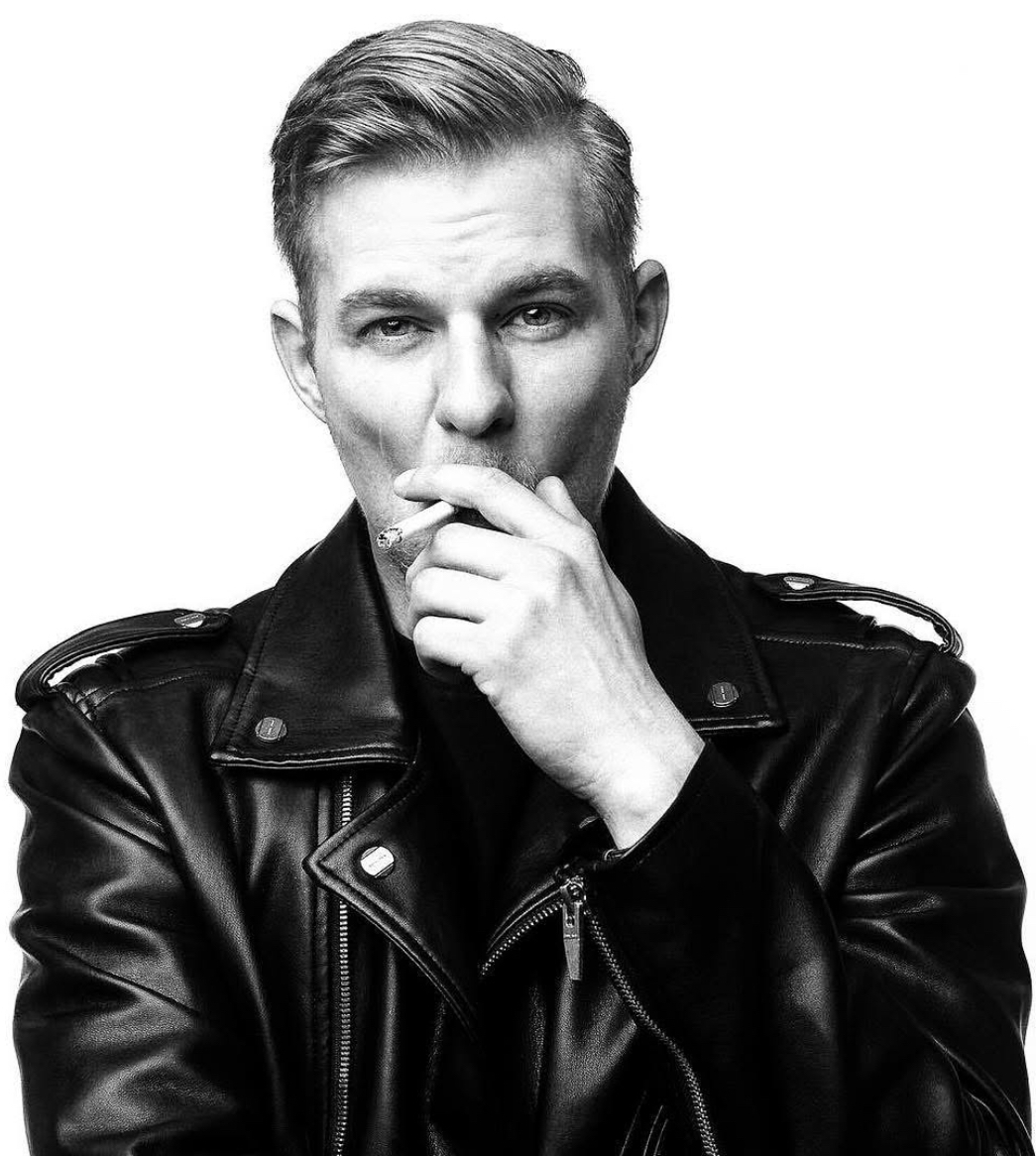 Black leather motorcycle smoke — 43