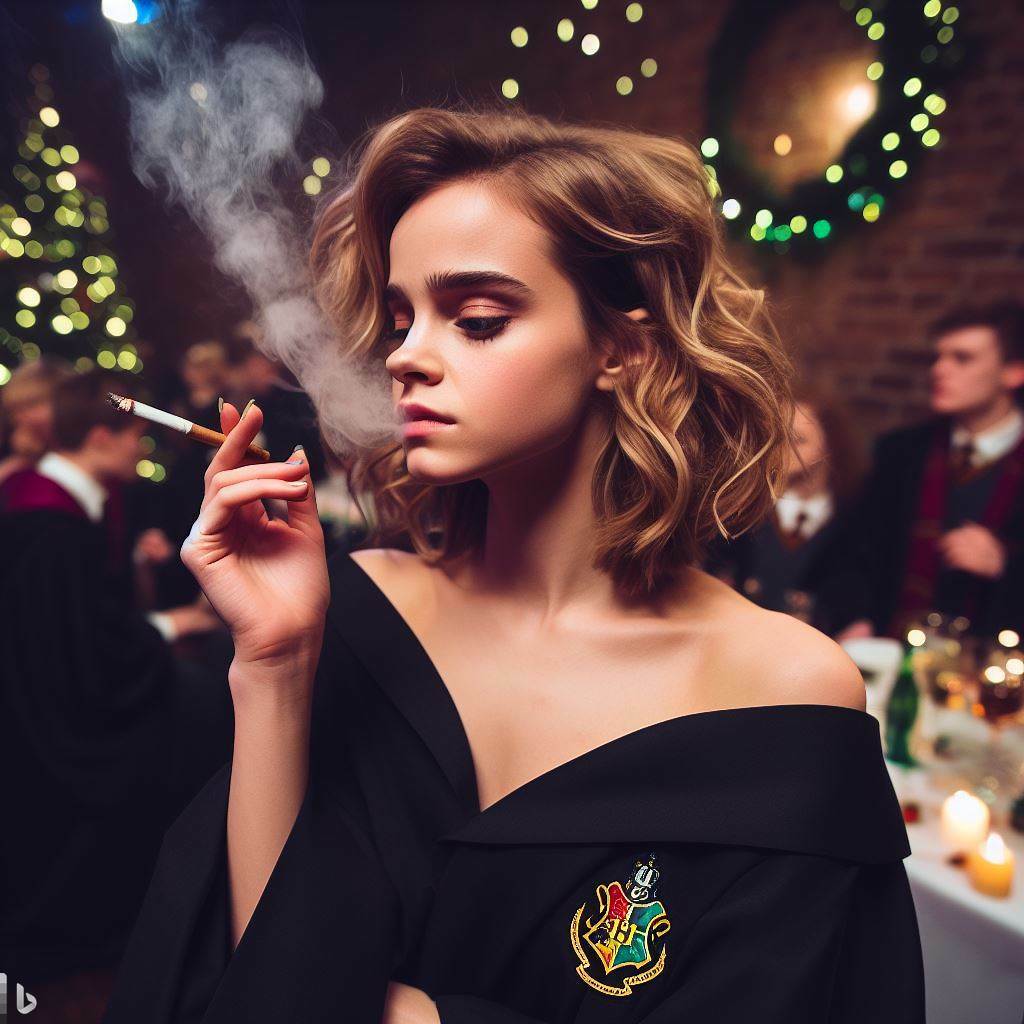 Emma Watson - Hermione - Smoking Fetish AI Art — 30