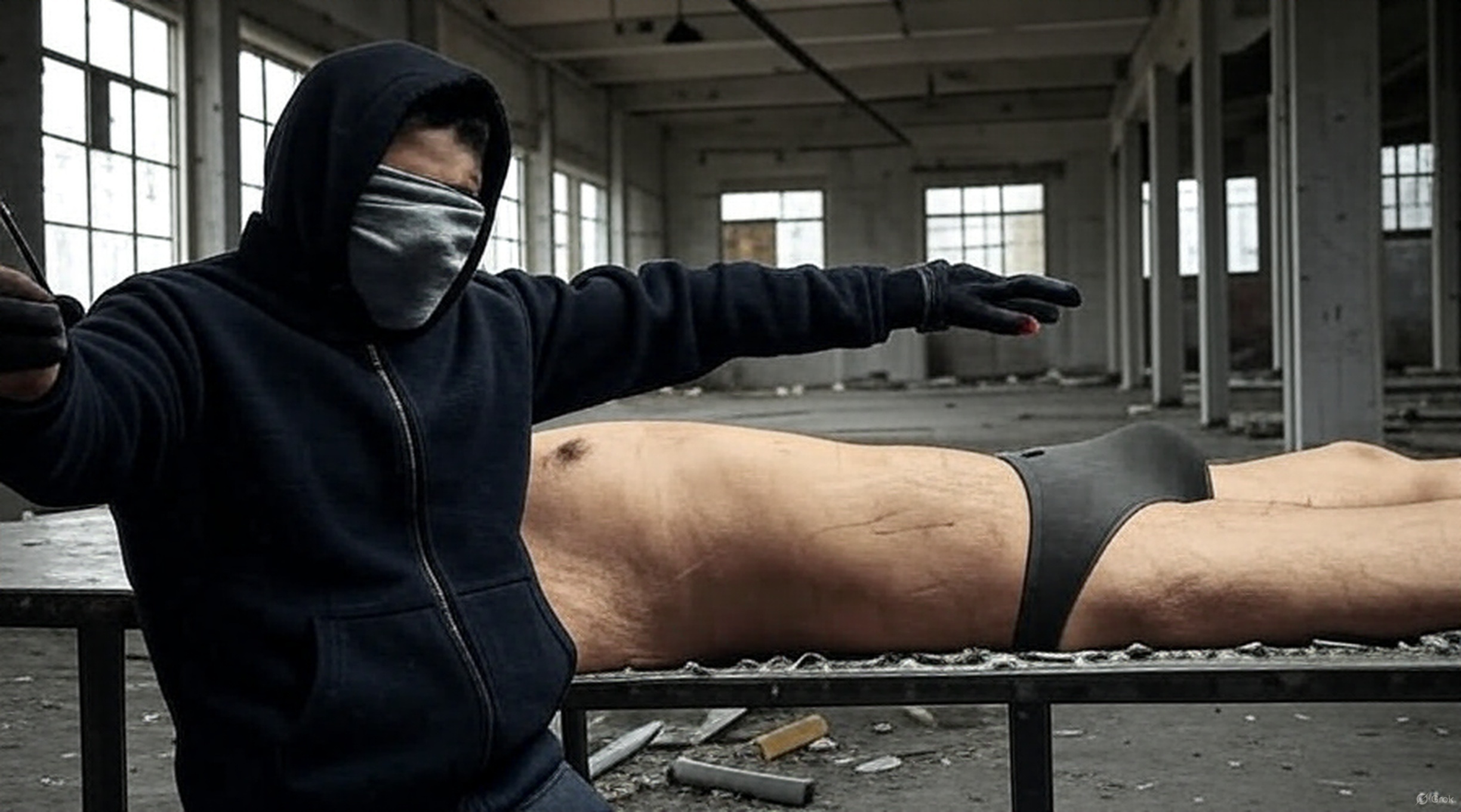 Tied up in a warehouse — 31