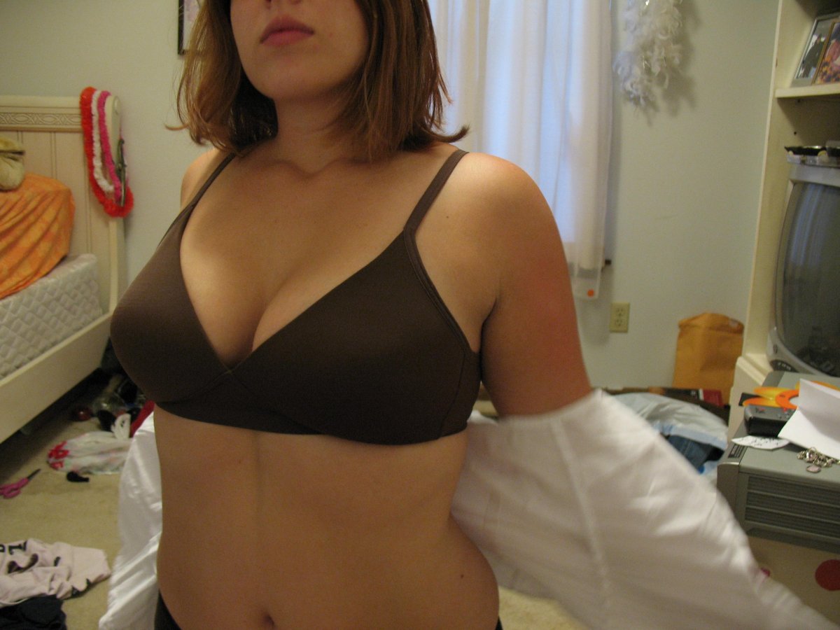 Dontleavethemayonnaiseout-White Shirt Black Bra — 15
