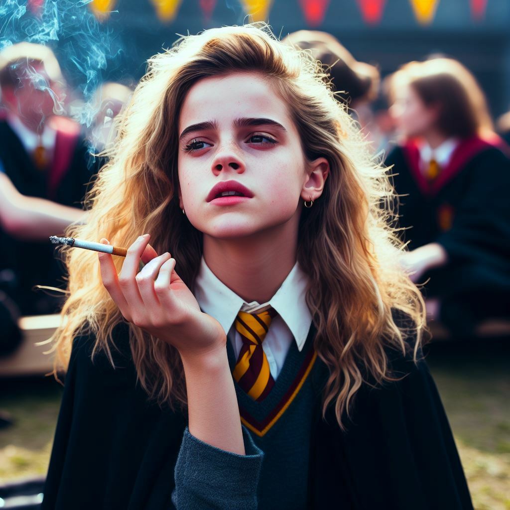 Emma Watson - Hermione - Smoking Fetish AI Art — 22