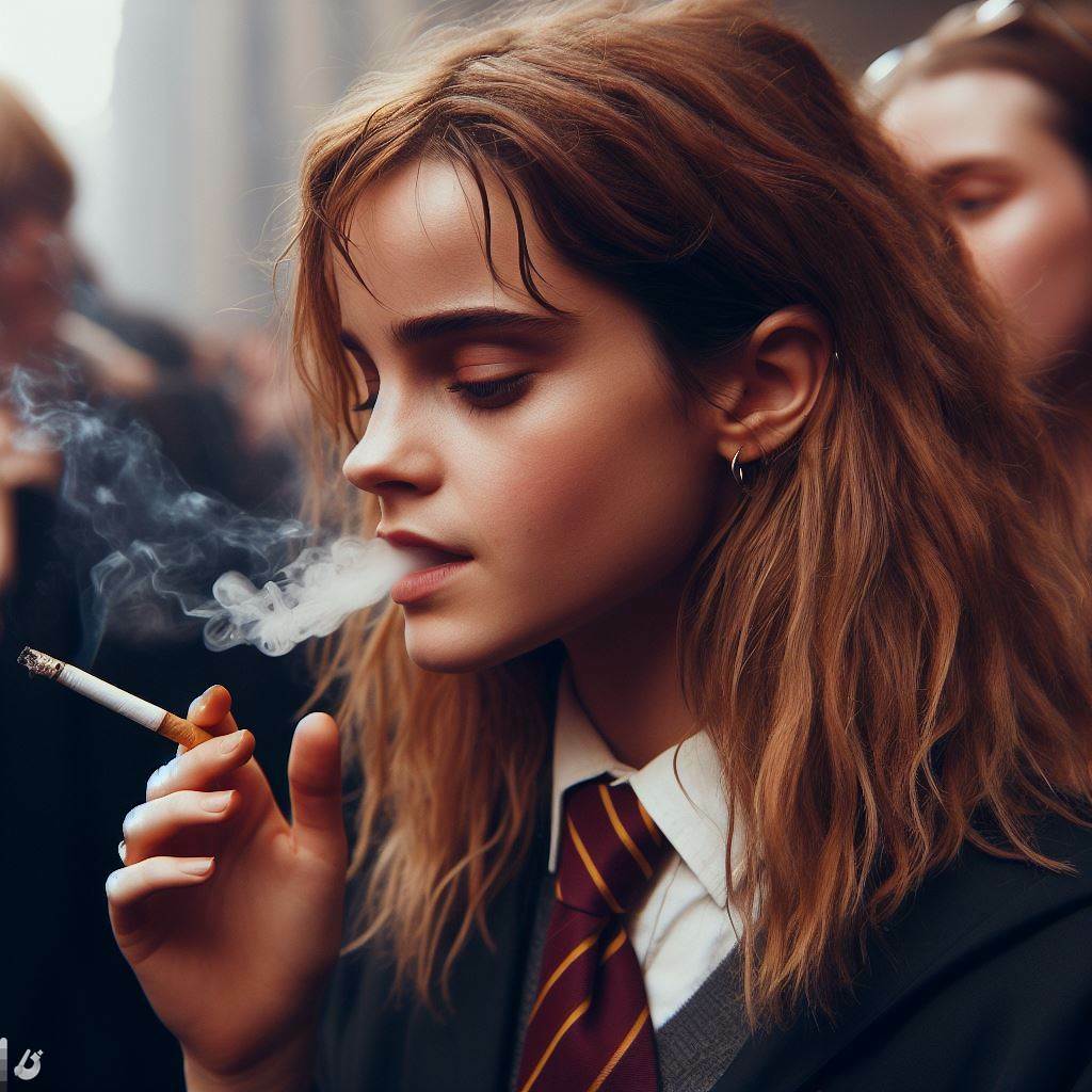 Emma Watson - Hermione - Smoking Fetish AI Art — 19
