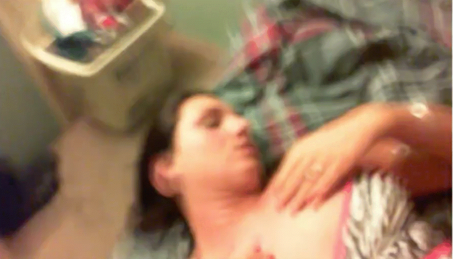 slut Gretchen masturbates then takes creampie — 8